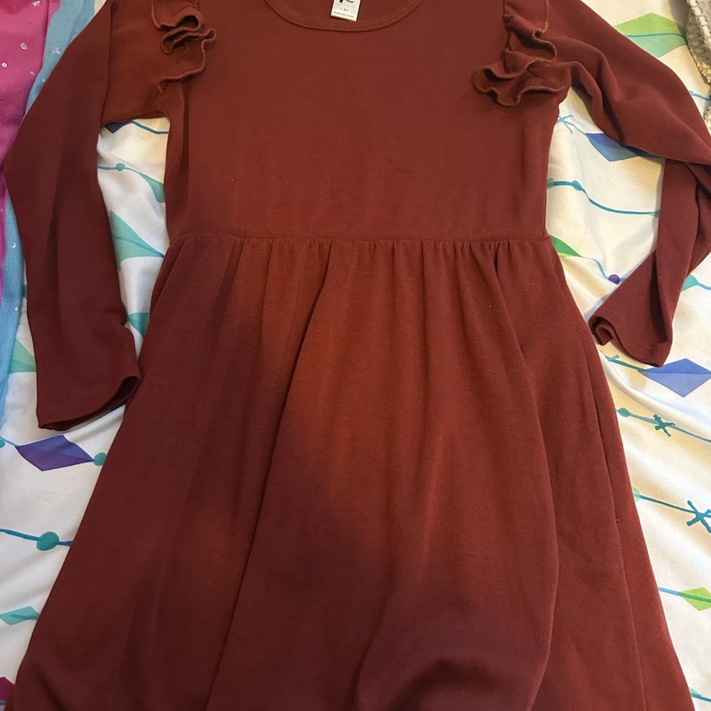 Little and Lively Cranberry Harper dress 7/8